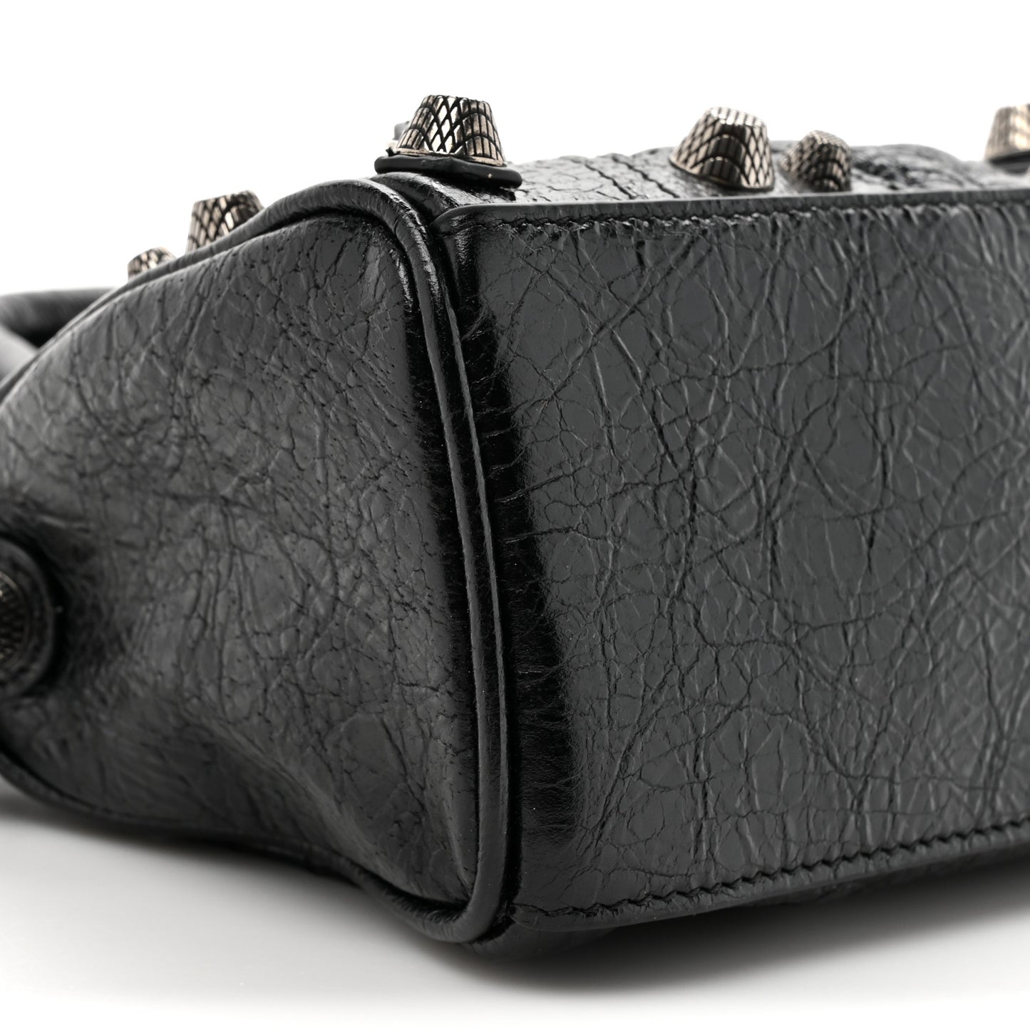 Agneau Arena Crystal Neo Nano Cagole Handbag Black