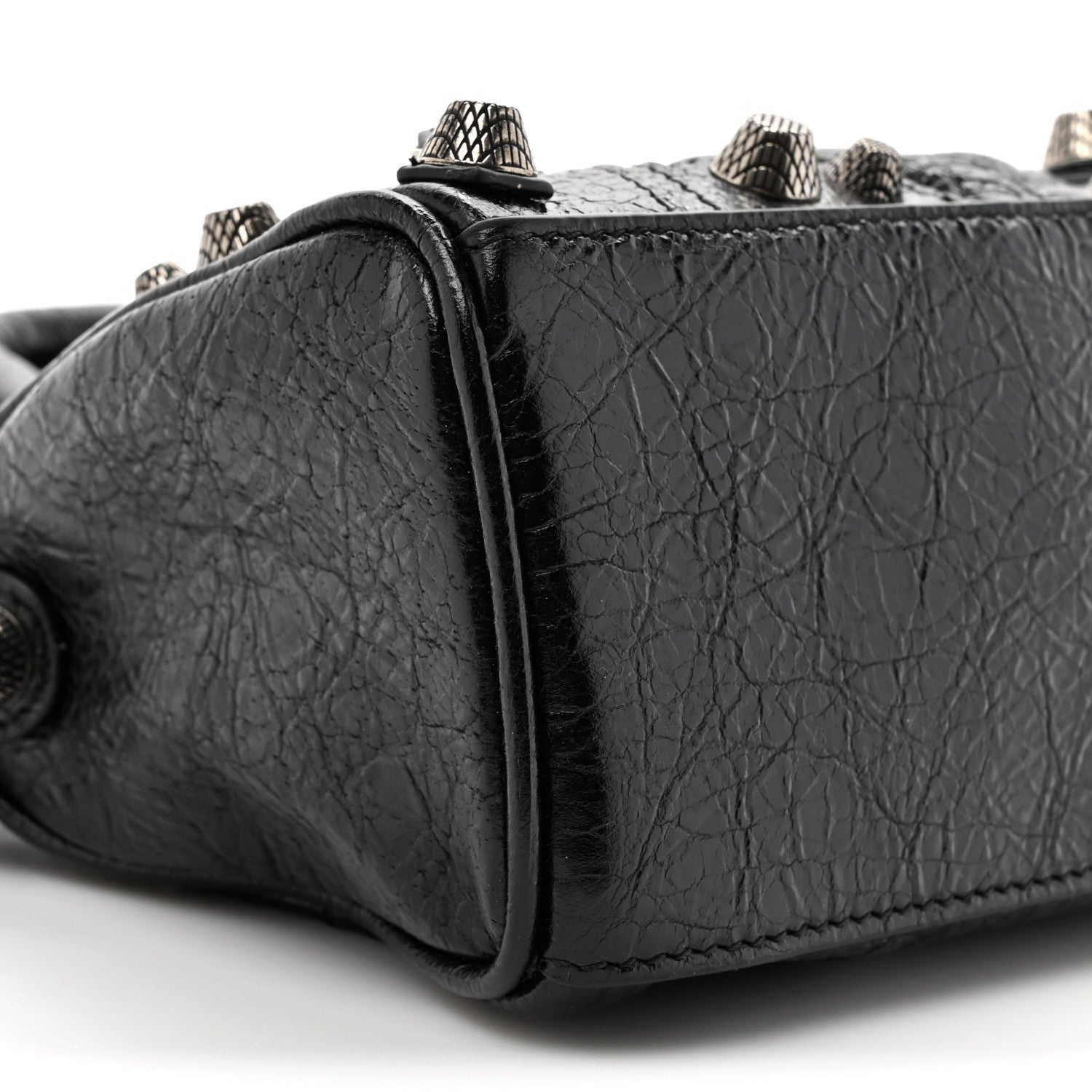 Balenciaga Agneau Arena Crystal Neo Nano Cagole Handbag Black 10 of 12