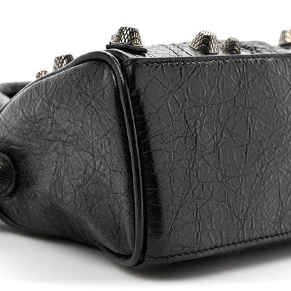 Balenciaga Agneau Arena Crystal Neo Nano Cagole Handbag Black 10 of 12