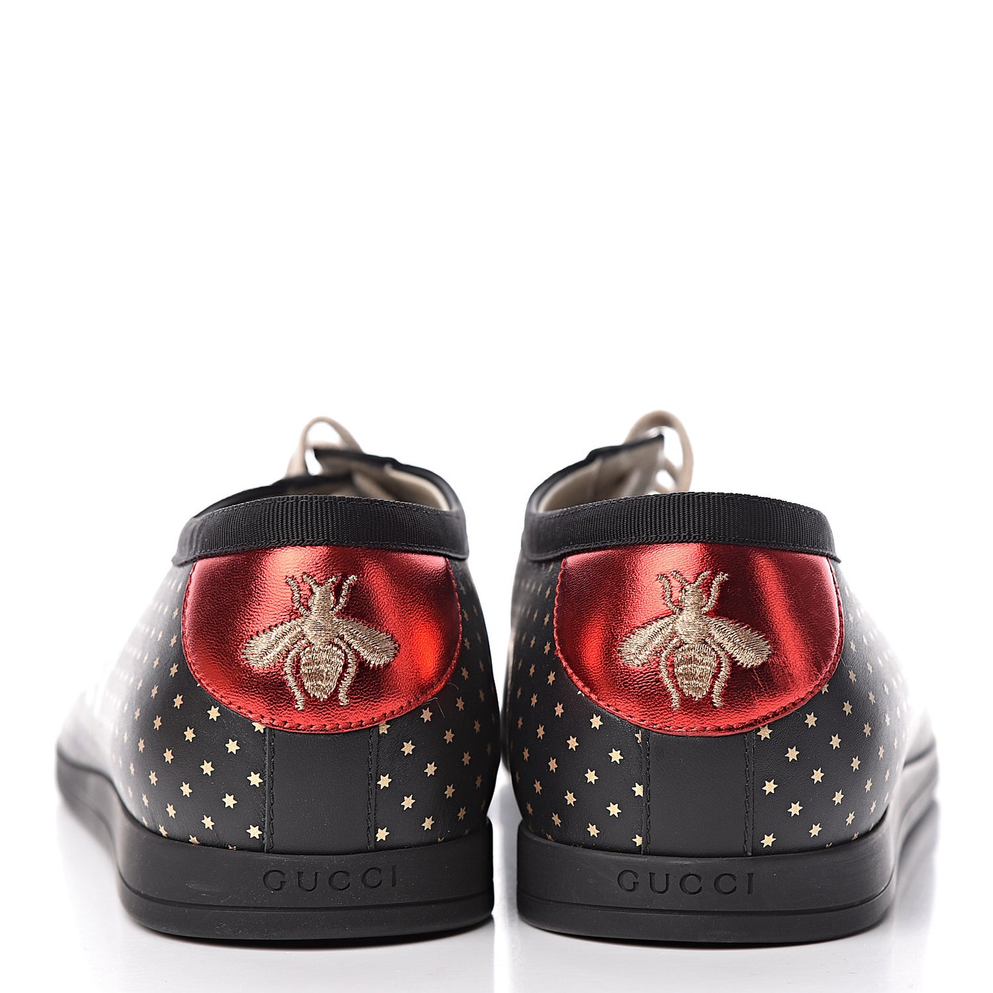 X SEGA Calfskin GUCCY Stars Mens Falacer Sneakers 10 Black