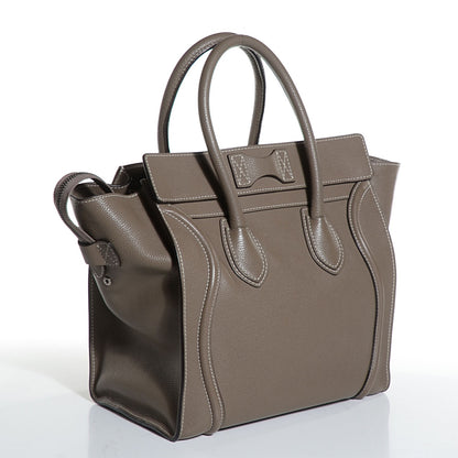 Celine Drummed Calfskin Mini Luggage Souris 3 of 8
