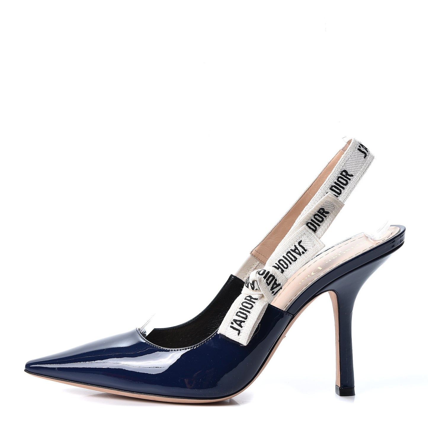 Patent Ribbon J'Adior Slingback 100mm Pumps 41 Blue