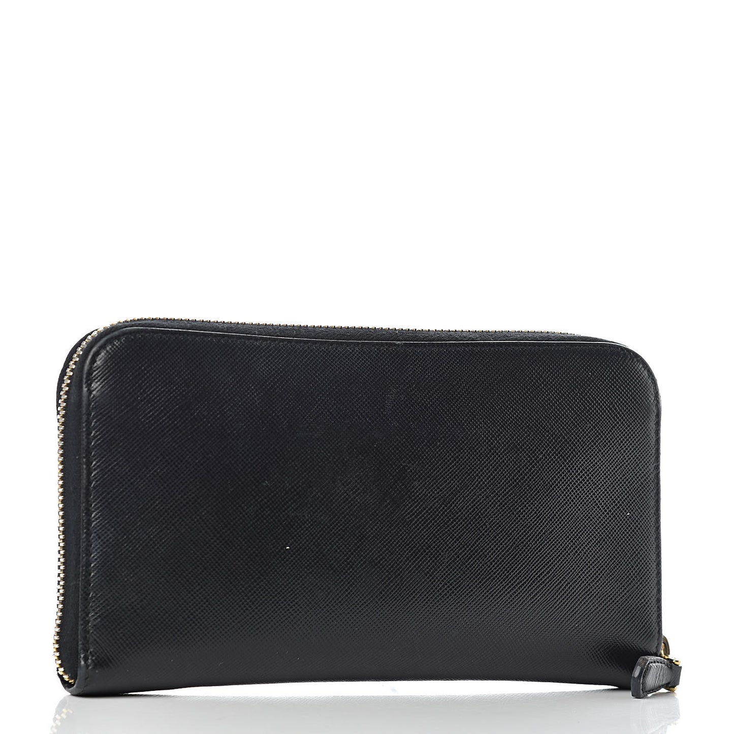Saffiano Colour Zip Around Wallet Black Peonia