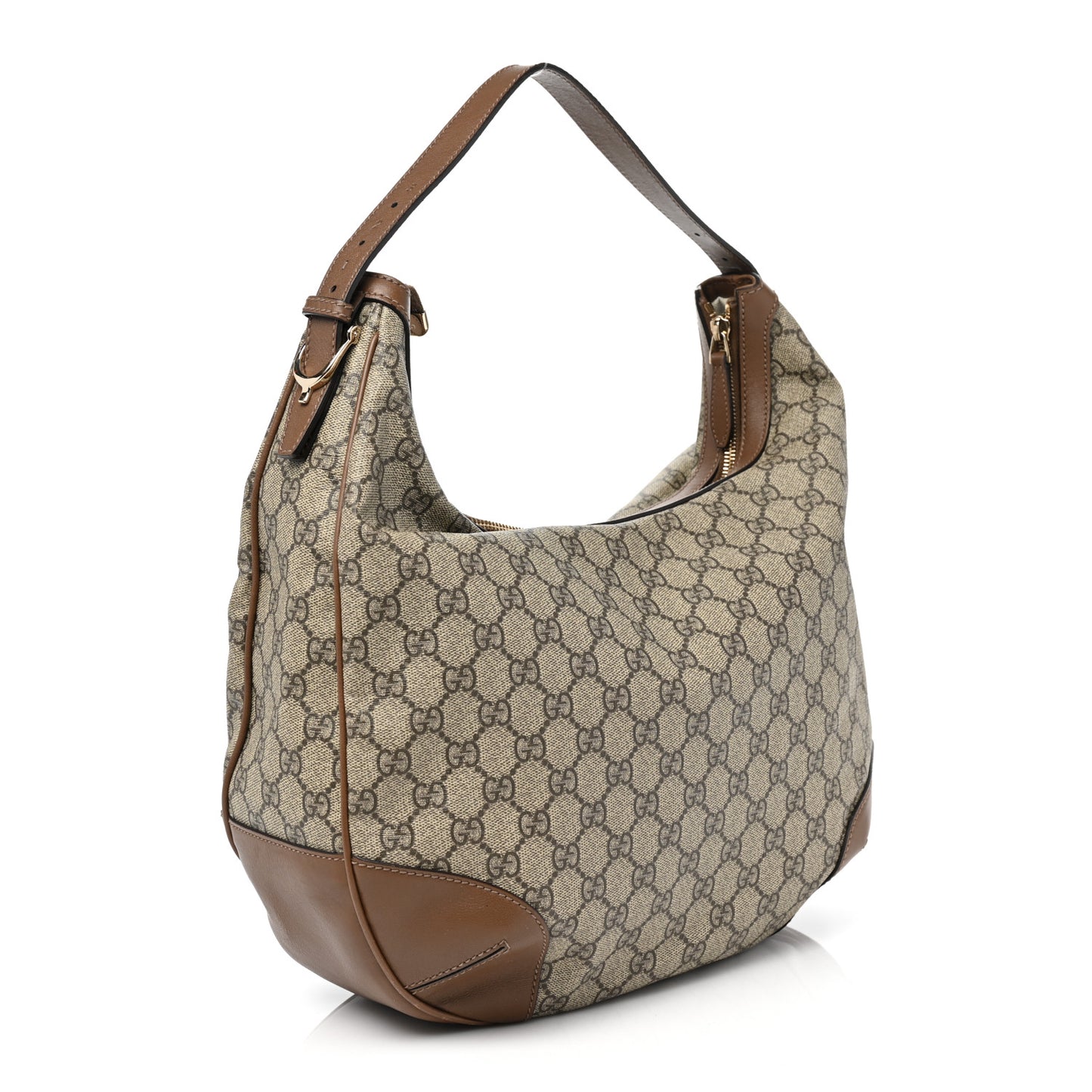 GG Supreme Monogram Margaux Calfskin Medium Nice Hobo Beige Ebony Acero