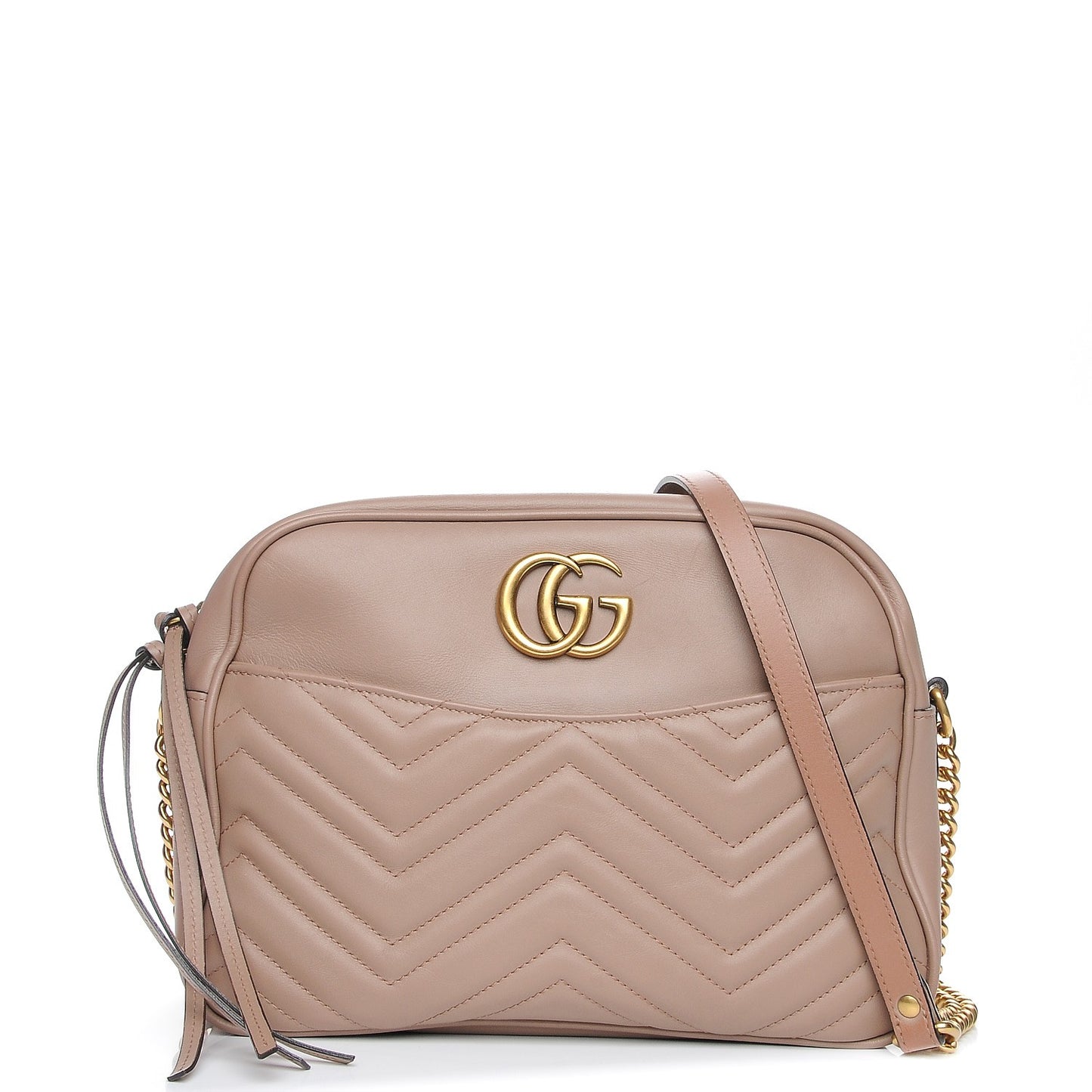Calfskin Matelasse Medium GG Marmont Chain Shoulder Bag Porcelain Rose