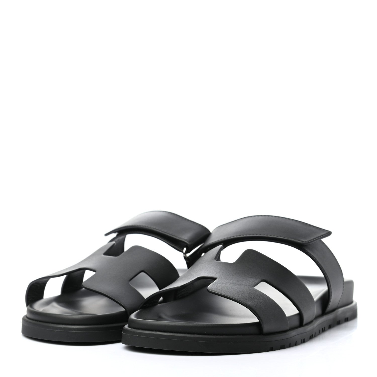 Hermes Calfskin Womens Chypre Sandals 40 Black 3 of 8