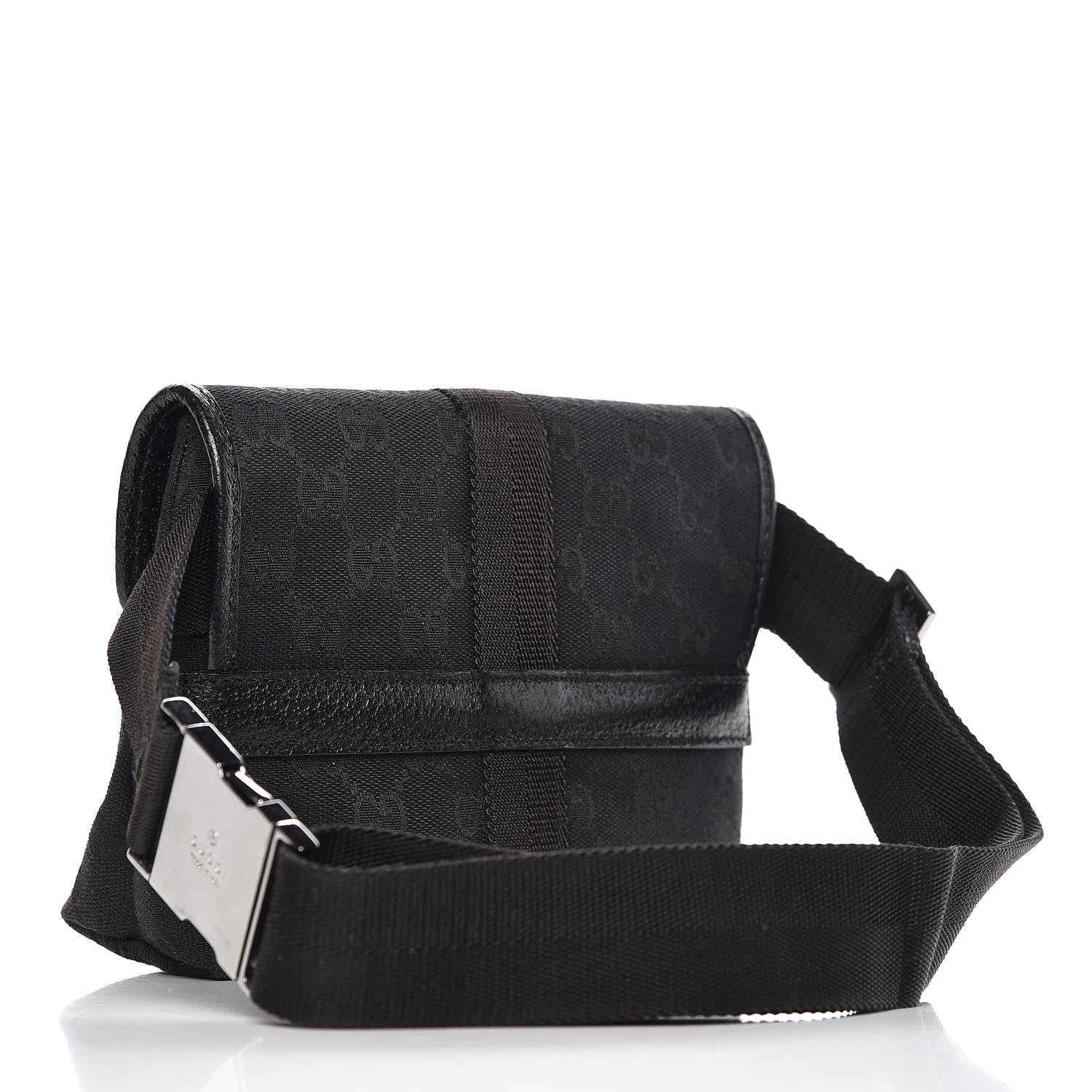 Gucci GG Monogram Web Buckle Belt Bag Black 3 of 9