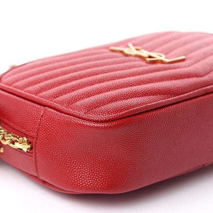 Saint Laurent Grain De Poudre Matelasse Monogram Mini Lou Camera Bag Eros Red 8 of 9