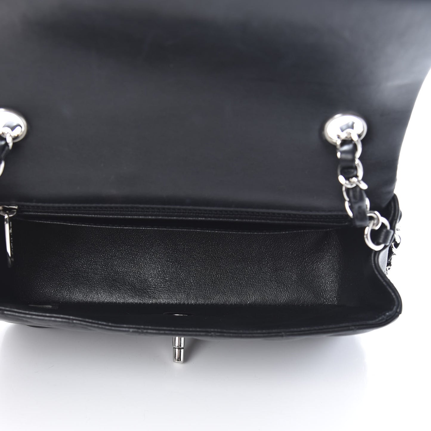 Lambskin Quilted Mini Rectangular Flap Black