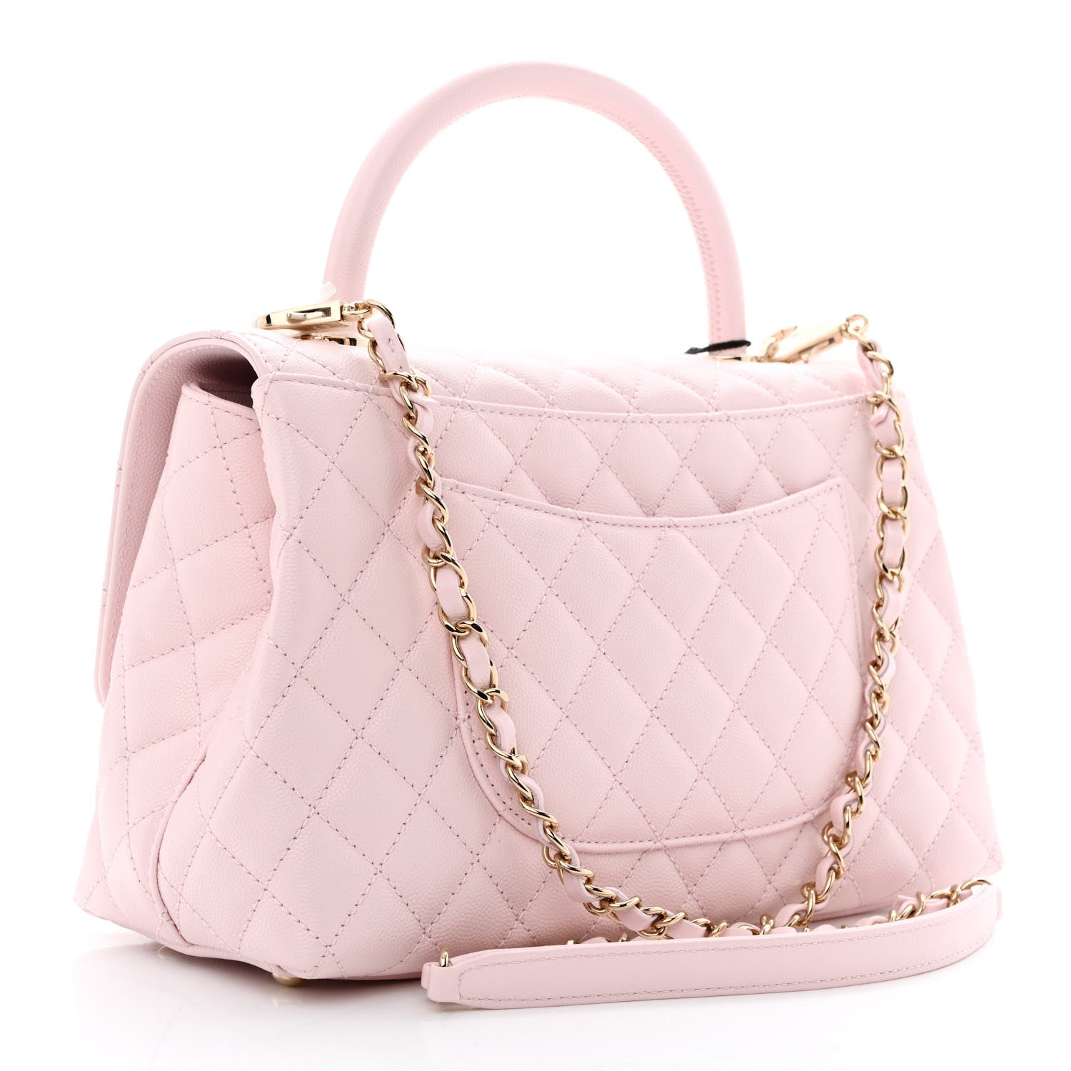 Chanel Caviar Quilted Small Coco Handle Flap Light Pink 3 of 10