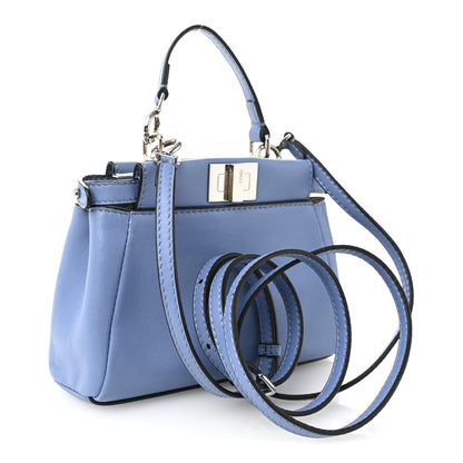 Fendi Shiny Nappa Micro Peekaboo Iconic Satchel Nebula 5 of 19