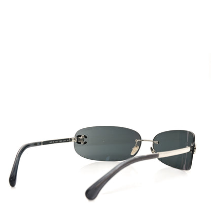 Chanel Metal Crystal CC Oval Sunglasses 71560 Black 4 of 7