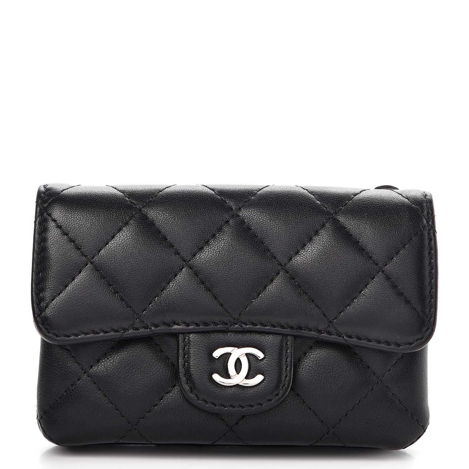 Chanel Lambskin Quilted Coin Purse Black 1 of 9