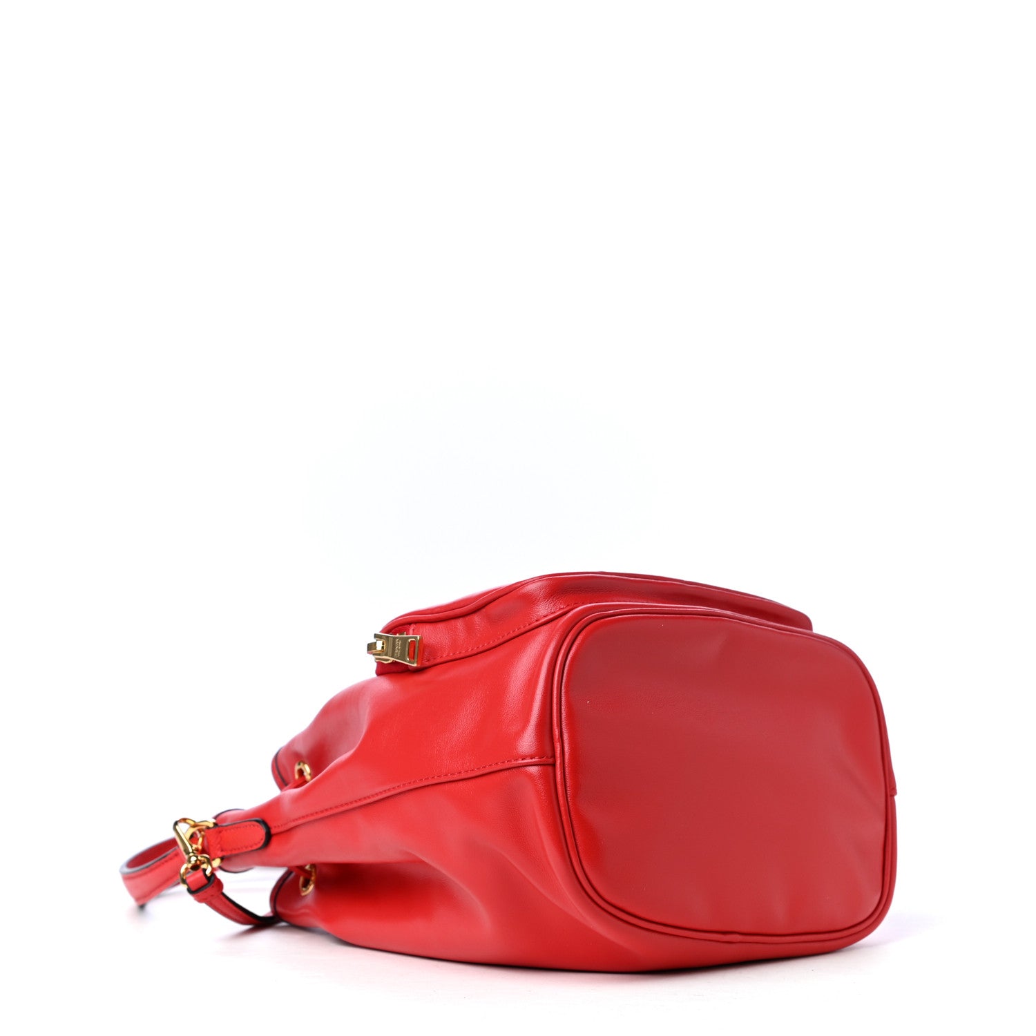 Prada Soft Calfskin Saffiano Mini Bucket Crossbody Bag Lacca 3 of 4