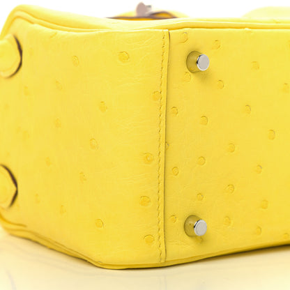 Hermes Ostrich Mini Lindy 20 Jaune Citron 8 of 9