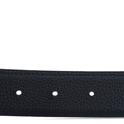 Hermes Box Togo 32mm Guilloche H Belt 90 36 Black Bleu Nuit 5 of 8