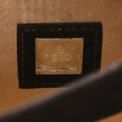 Fendi Suede Bicolor Mini Front Buckle Crossbody Bag Brown 6 of 9