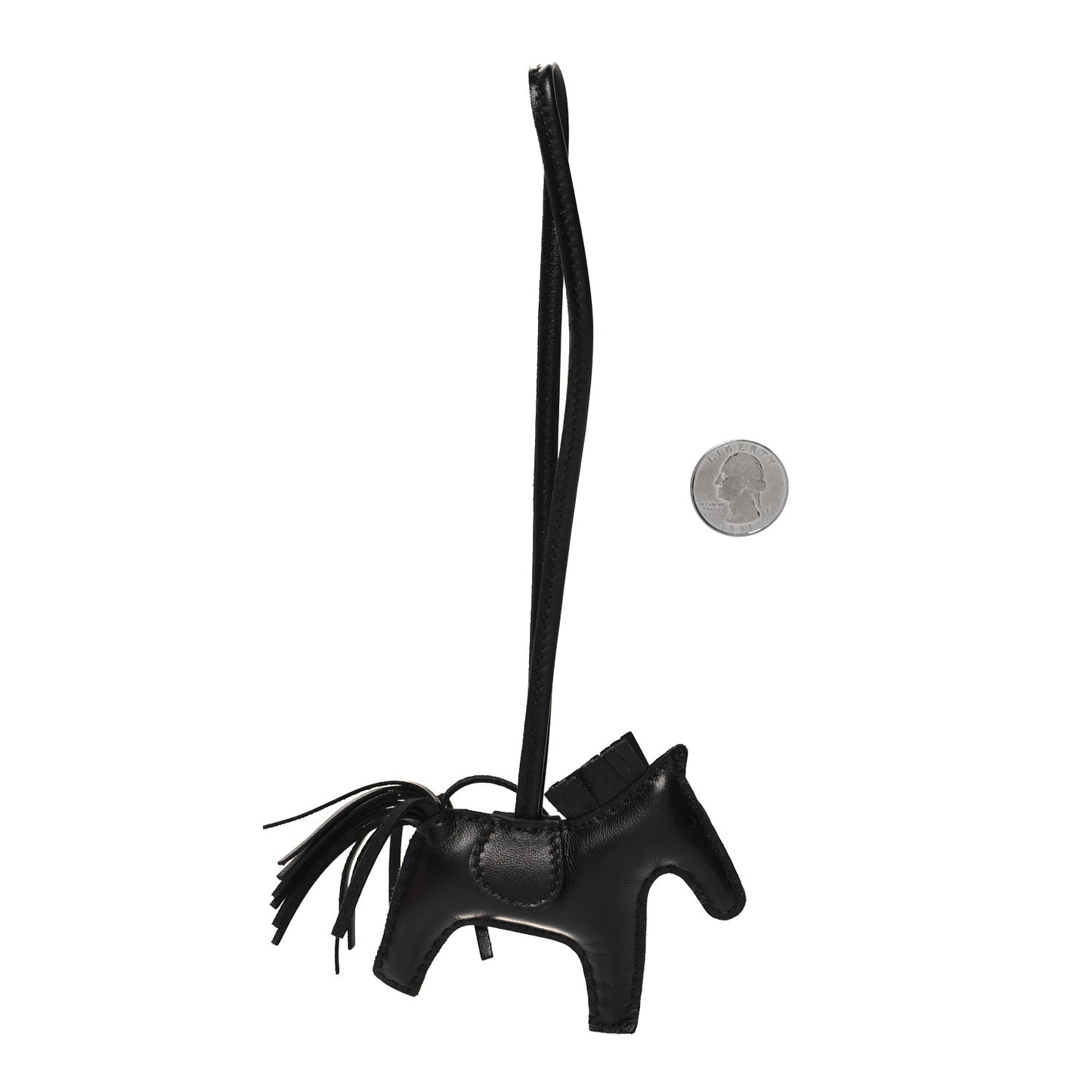 Milo Lambskin Grigri Rodeo Horse Bag Charm PM So Black