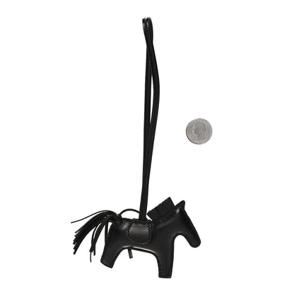 Hermes Milo Lambskin Grigri Rodeo Horse Bag Charm PM So Black 2 of 4