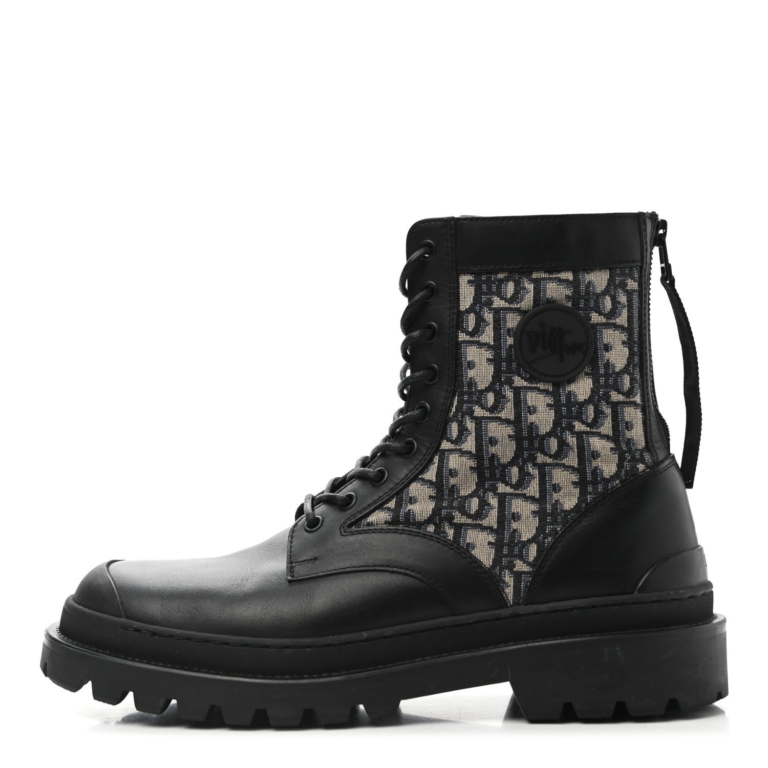 Christian Dior Calfskin Oblique Mens Explorer Ankle Boots 41 Black Blue 1 of 12