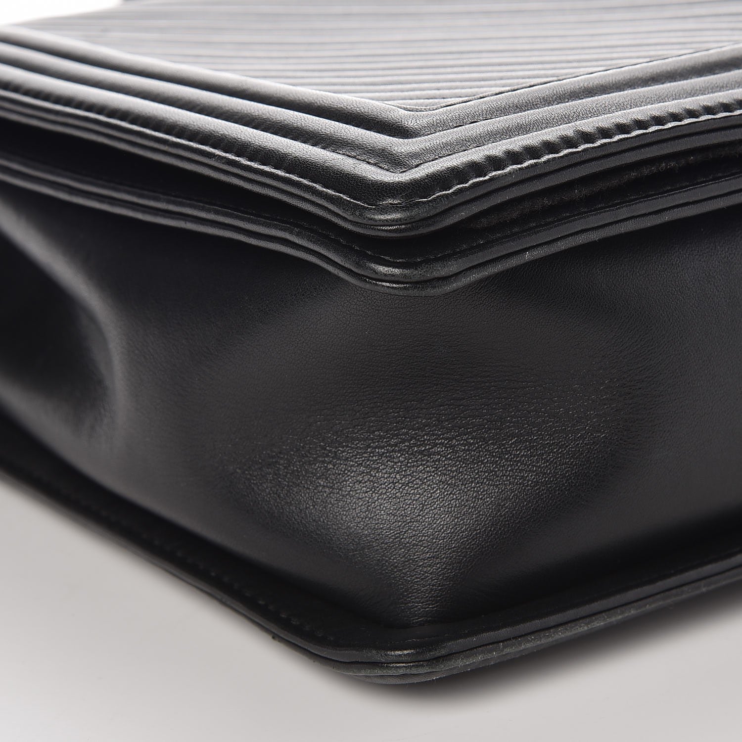 Chanel Calfskin Chevron Quilted Large Boy Flap Black 7 of 10