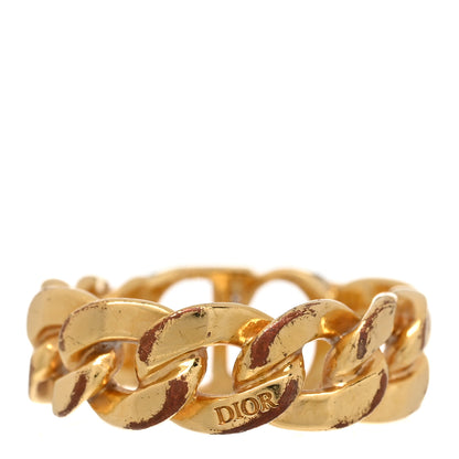 Christian Dior Metal Danseuse Etoile Chain Ring 54 6.75 Gold 3 of 5