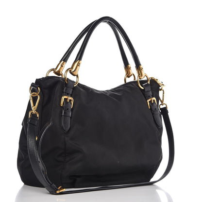 Prada Tessuto Nylon Nappa Shoulder Bag Black 4 of 12