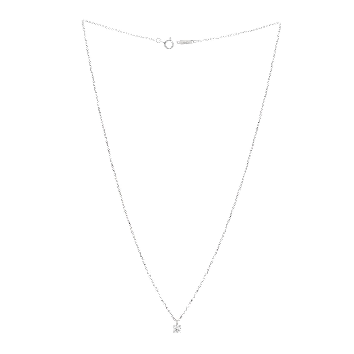 Platinum Diamond .27ct Solitaire Pendant Necklace