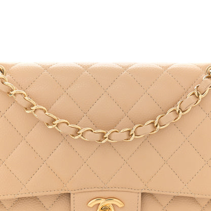 Chanel Caviar Quilted Medium Double Flap Beige 8 of 11