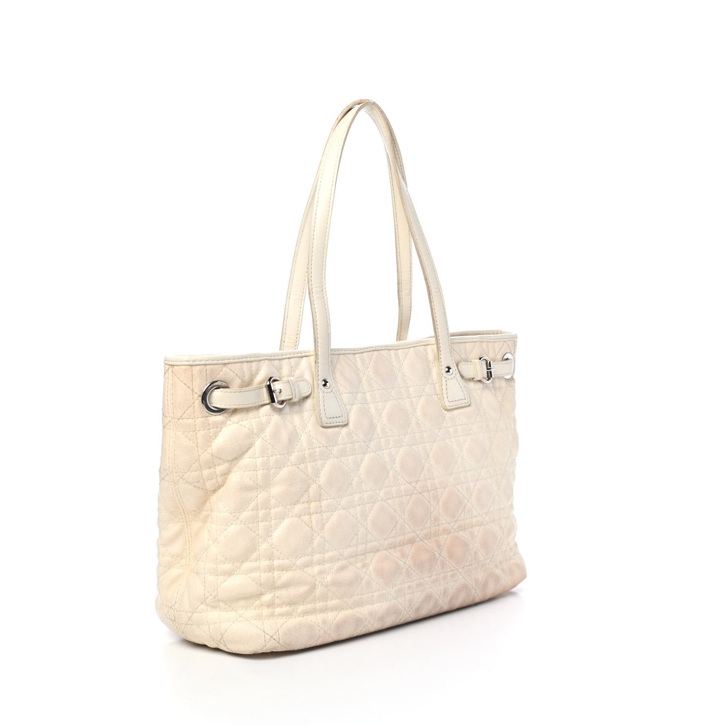 Coated Canvas Cannage Small Panarea Tote White