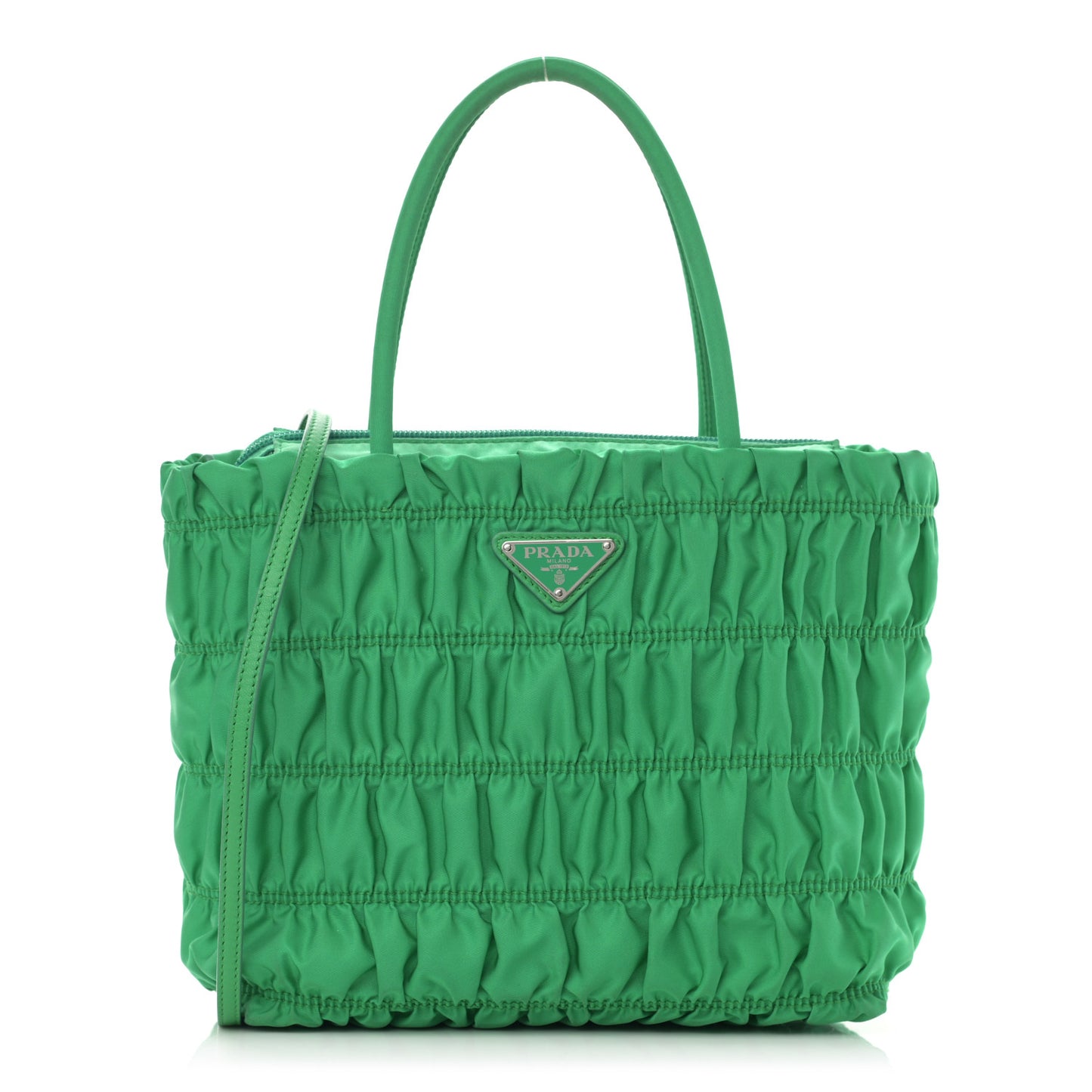 Tessuto Nylon Gaufre Tote Menta