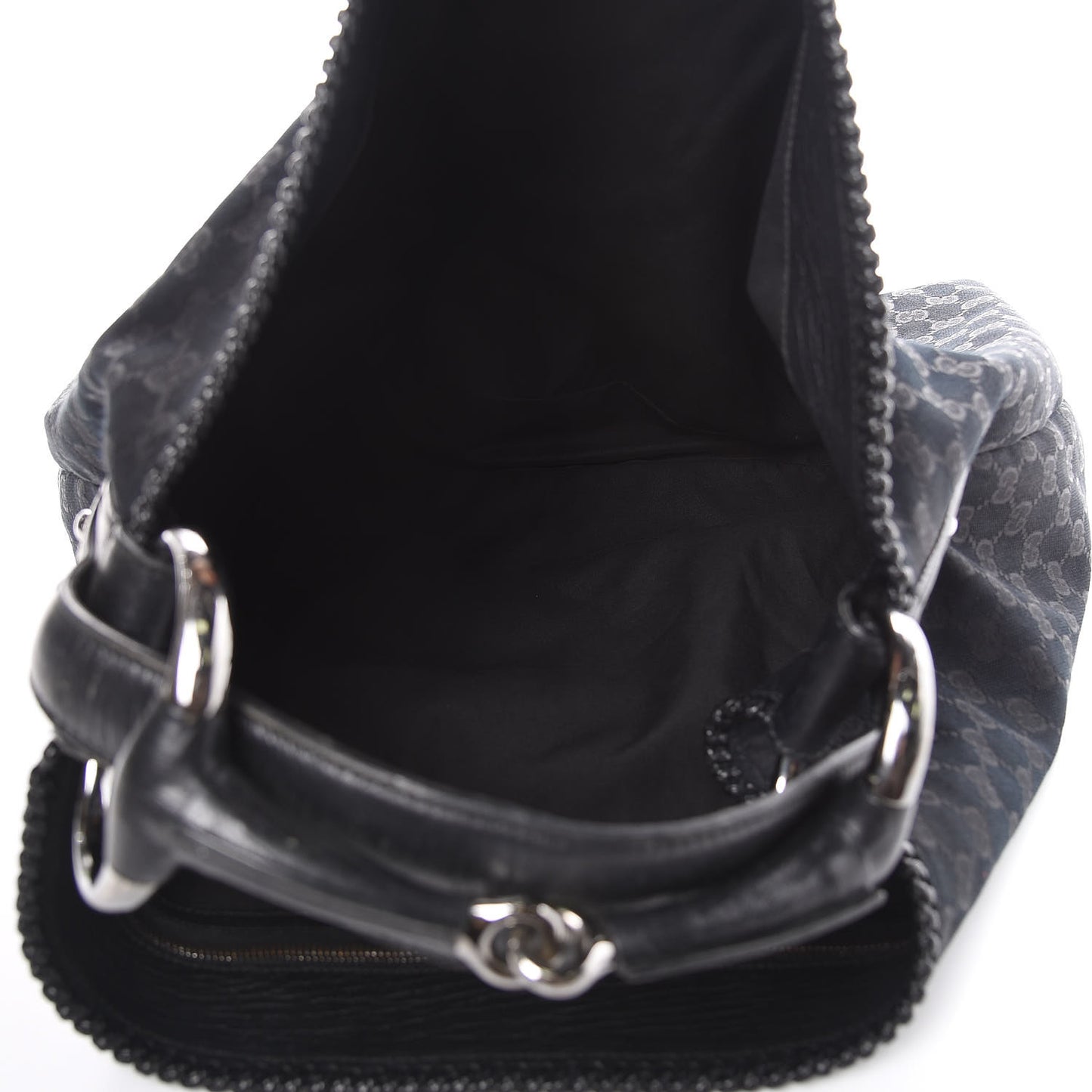 Monogram Large Horsebit Chain Hobo Black