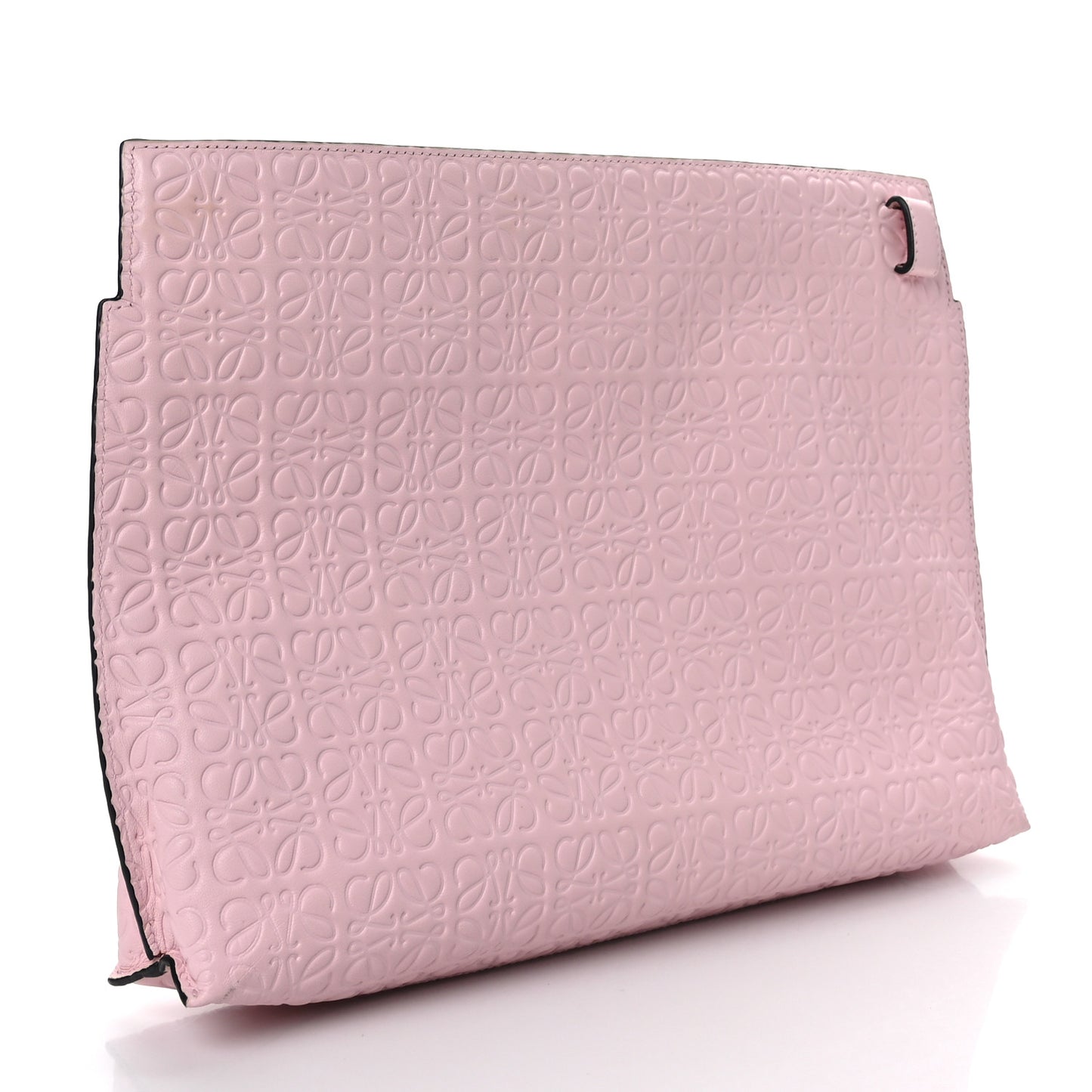 Calfskin Embossed Repeat T Pouch Soft pink