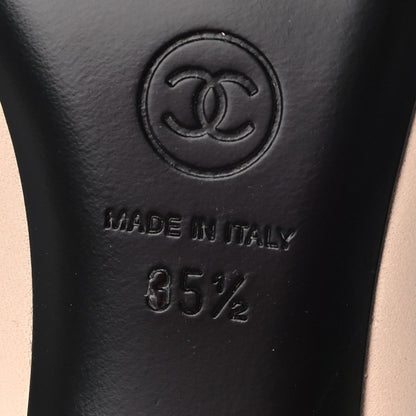 Chanel Lambskin Grosgrain Cap Toe Pearl Mule 35.5 Beige Black 7 of 9