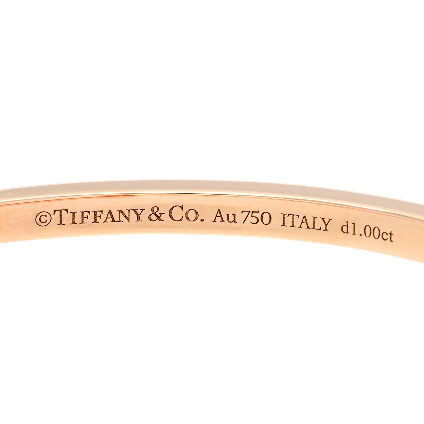18K Rose Gold Diamond Narrow T1 Hinged Bangle Bracelet