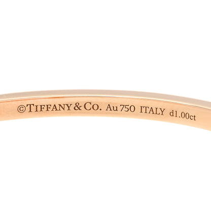 Tiffany 18K Rose Gold Diamond Narrow T1 Hinged Bangle Bracelet 4 of 4