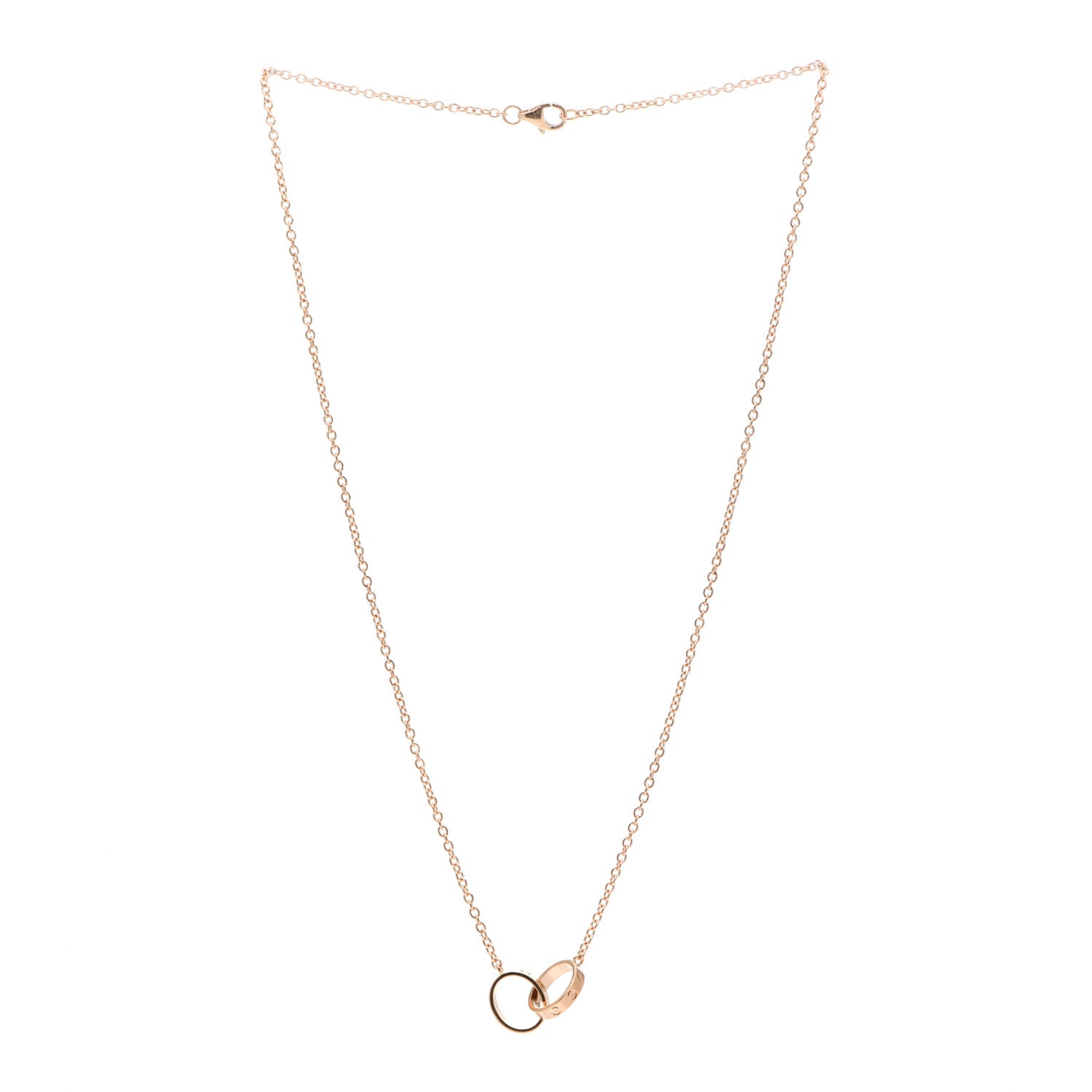 Cartier 18K Pink Gold Interlocking LOVE Necklace 3 of 5