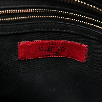 Valentino Garavani Vitello Rockstud Double Handle Tote Black 6 of 10