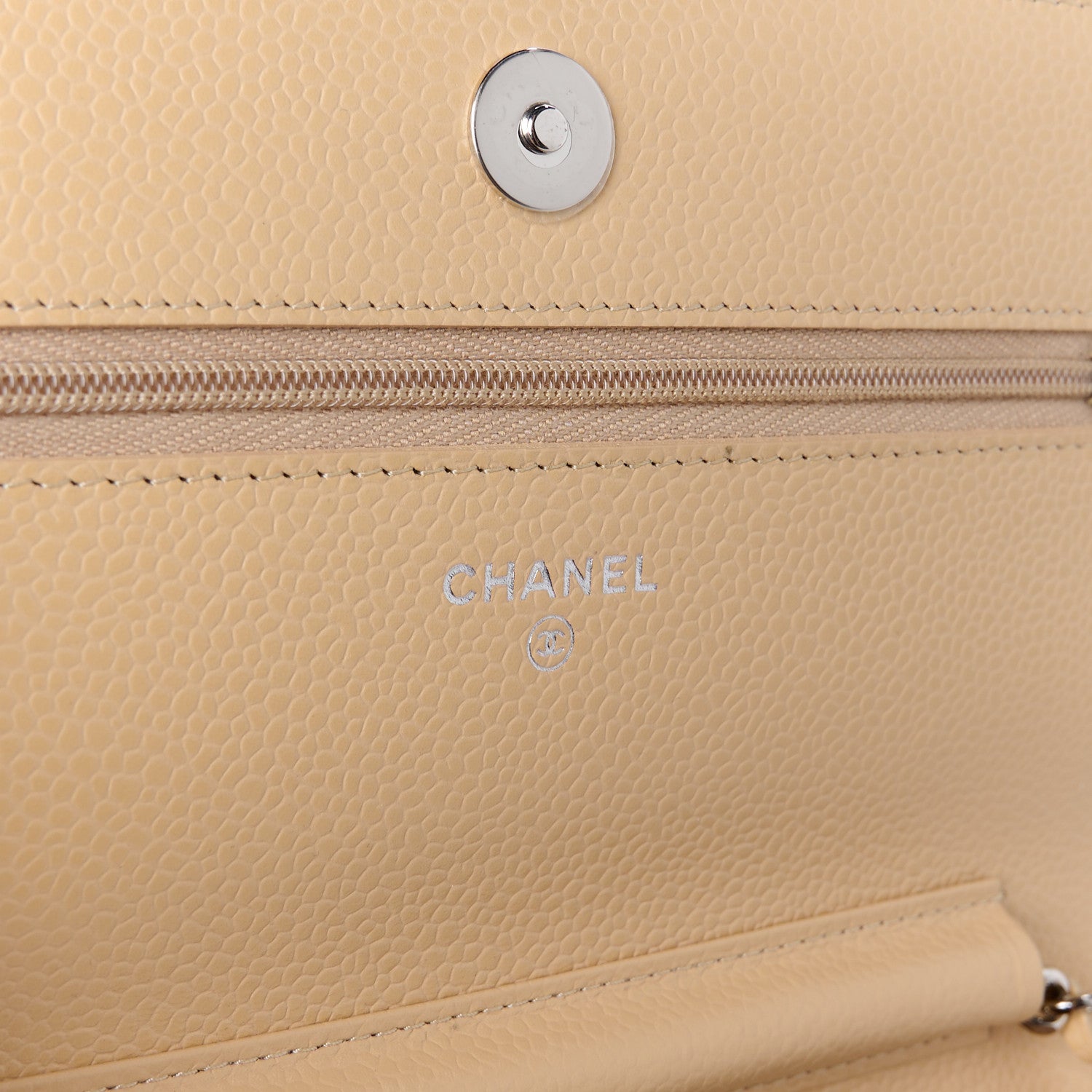 Chanel Caviar Quilted Wallet on Chain WOC Beige 6 of 11