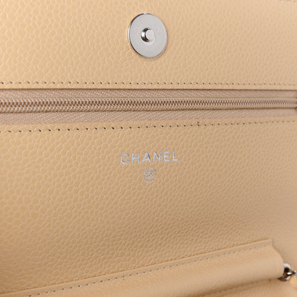 Chanel Caviar Quilted Wallet on Chain WOC Beige 6 of 11