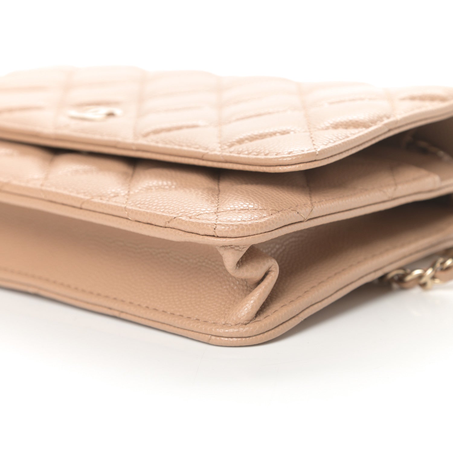 Chanel Caviar Quilted Wallet On Chain WOC Beige 11 of 12