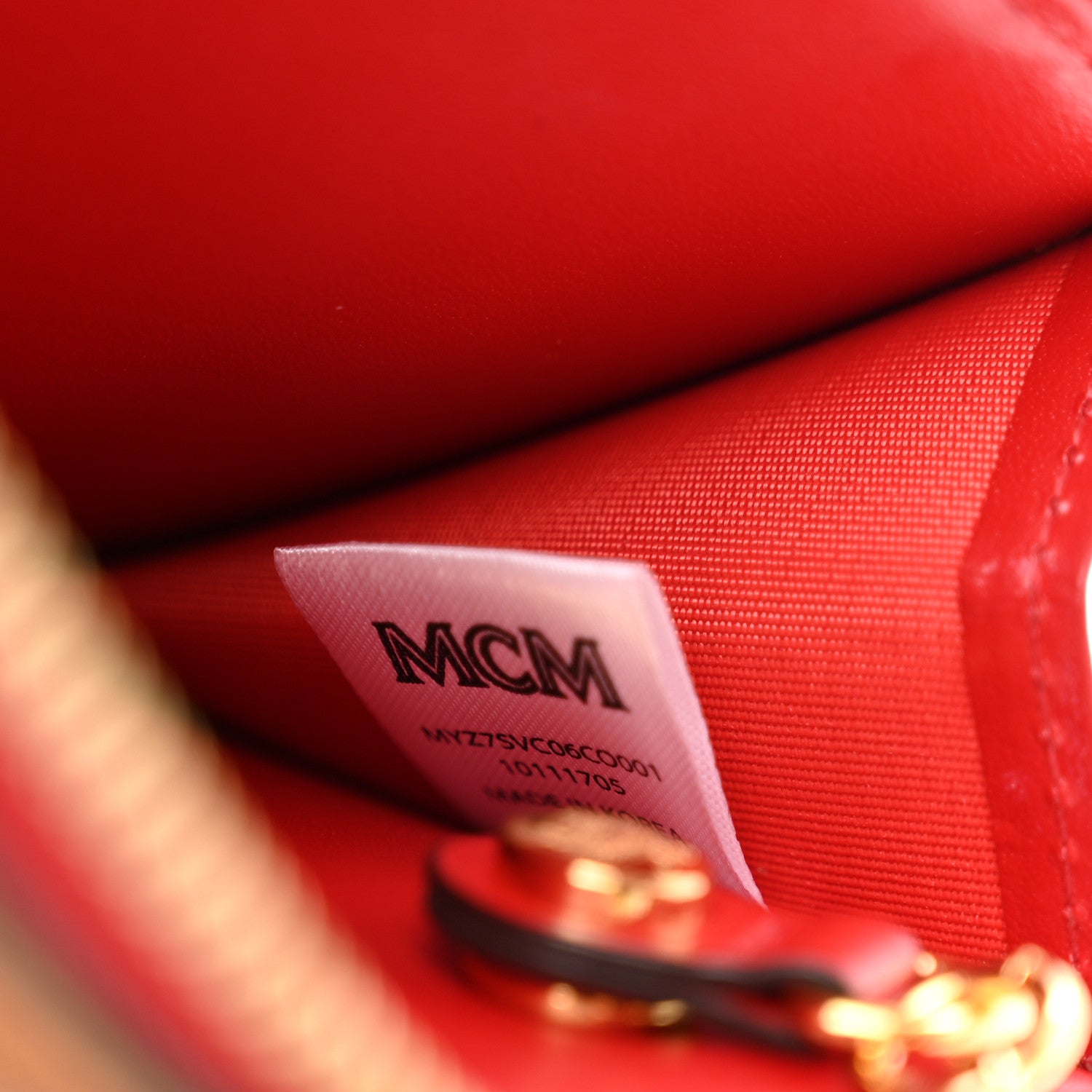 MCM Visetos Key Pouch Cognac Red 6 of 7