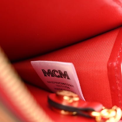 MCM Visetos Key Pouch Cognac Red 6 of 7