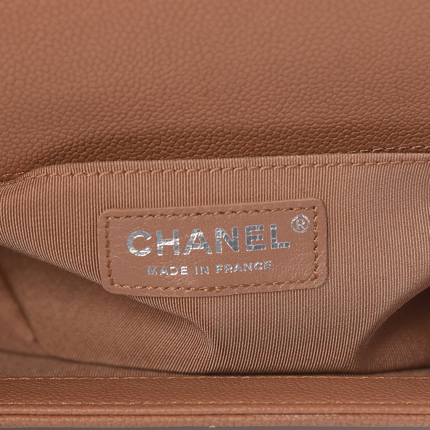 Caviar Quilted Medium Boy Flap Camel