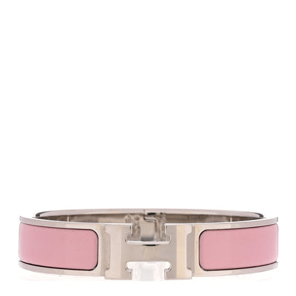 Hermes Enamel Narrow Clic Clac H Bracelet PM Rose Dragee 1 of 5