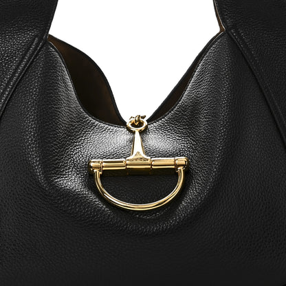 Gucci Grained Calfskin Softbit Maxi Shoulder Bag Black 9 of 11