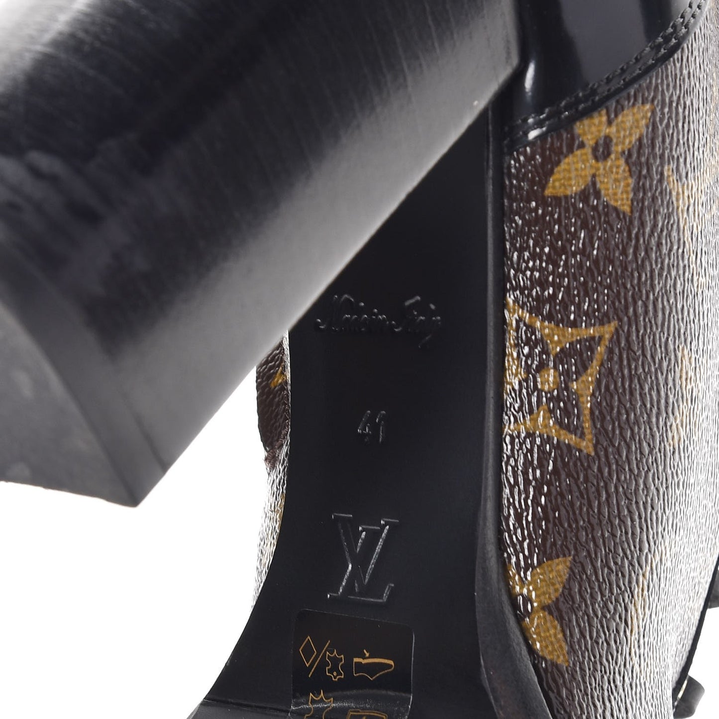 Patent Calfskin Monogram Star Trail Ankle Boots 41 Black