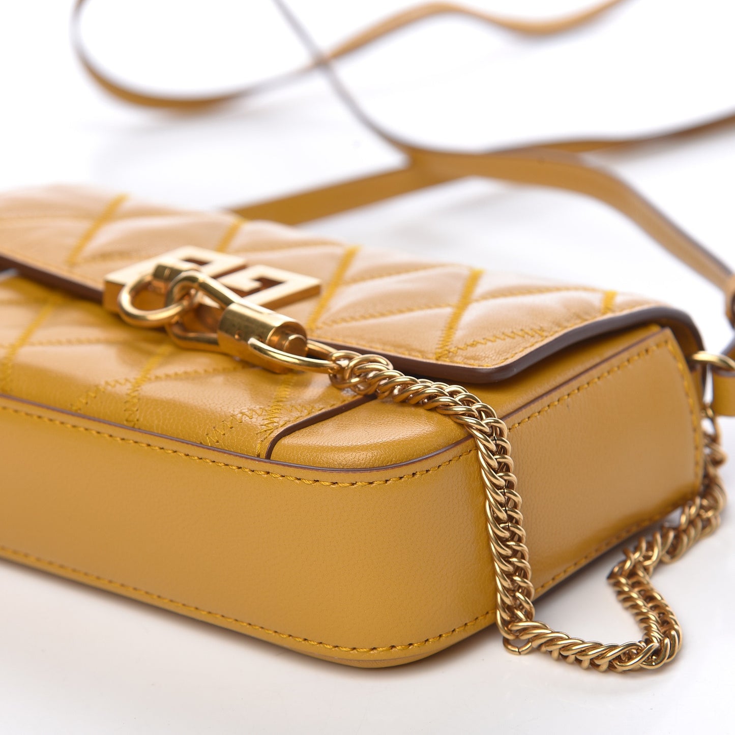 Goatskin Quilted GV3 Mini Pocket Convertible Bag Golden