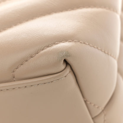 Saint Laurent Calfskin Y Quilted Monogram Small Loulou Chain Satchel Dark Beige 12 of 16