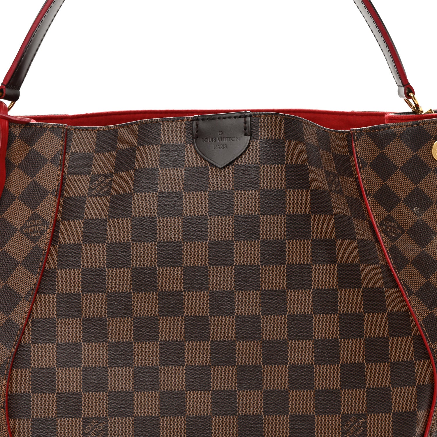 Louis Vuitton Damier Ebene Caissa Hobo Cherry 8 of 22
